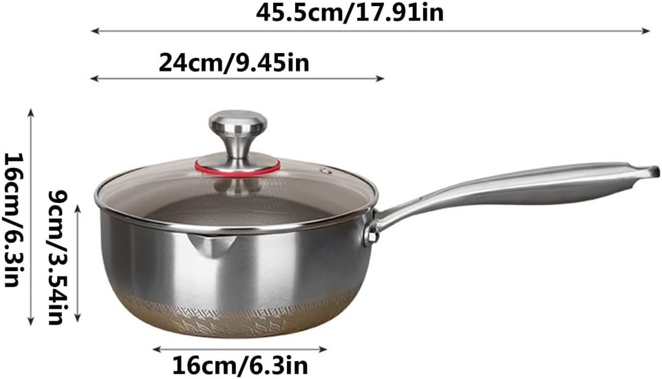 Titanium Pan with Lid, Frying Pans Nonstick, Ultra-Durable, Scratch-Resistant, Non-Stick Titanium Pans for Cooking, Compatible with All Cooktops,9.45IN
