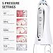 HAUEA Water Flosser, Portable Cordless Rechargeable Dental Oral Irrigator, with 6 Interchangeable Jet Tips IPX7 Waterproof with 320ML Water Tank for Teeth Brace & Bridges Care (White)