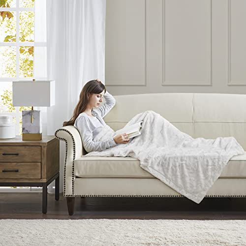 Madison Park Zuri Oversized Faux Fur Throw Blanket, 60 x 70, White - image 4