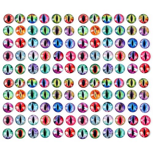 150PCS Assorted Snake Eyes 6MM Glass Eyes Sticker for DIY & Craft Project