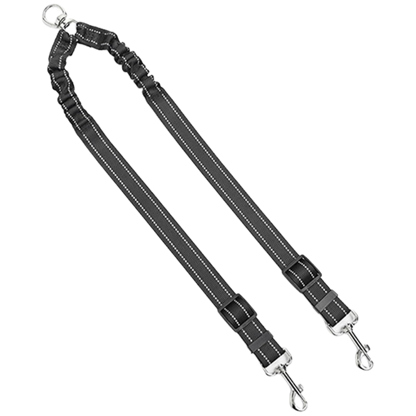 Maxtonser Reflective Strips Double Head Dog Leash For Walking Two Dog Reinforced Nylon Training Rope with Metal Buckles for Breeds