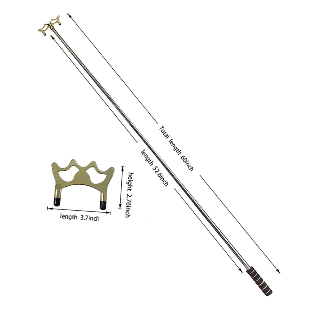 ORFOFE Support de Queue de Billard Télescopique avec Tête Amovible Porte-queues Stable et Portable Accessoire Pratique pour Tables de Billard et Snooker à Domicile