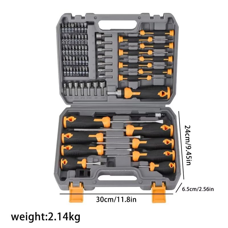 Magnetisches Schraubendreher-Set, 73-teiliges Set, CR-V-Handwerkzeuge mit 360°-flexibler Stange für Elektronik-Reparatur, Präzisionswerkzeug-Set