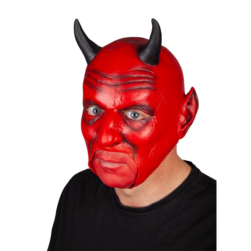 Wicked Costumes Adult Halloween Red Devil Mask with Open Mouth