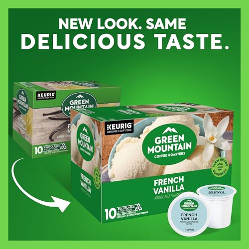 Image of Green Mountain Coffee Roasters French Vanilla Keurig Single-Serve K-Cup pods, Light Roast Coffee, 60 Count (6 Packs of 10)