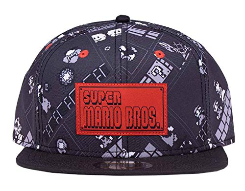 Nintendo Gorra de béisbol Super Mario Bros, Negro, Talla única Unisex Adulto