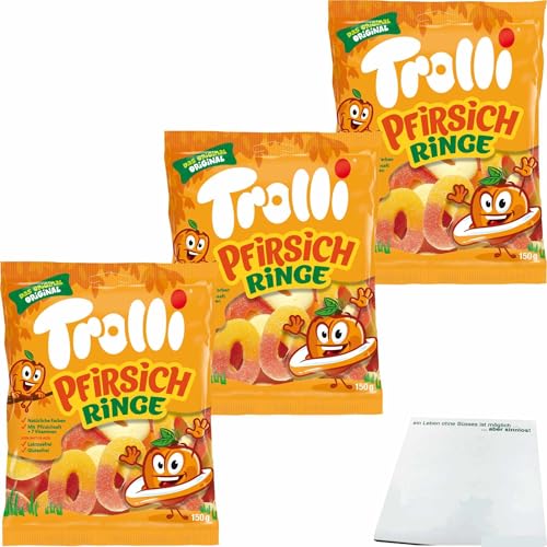 usy Bundle für Trolli Pfirsichringe 3er Pack (3x150g Beutel) + usy Bolock