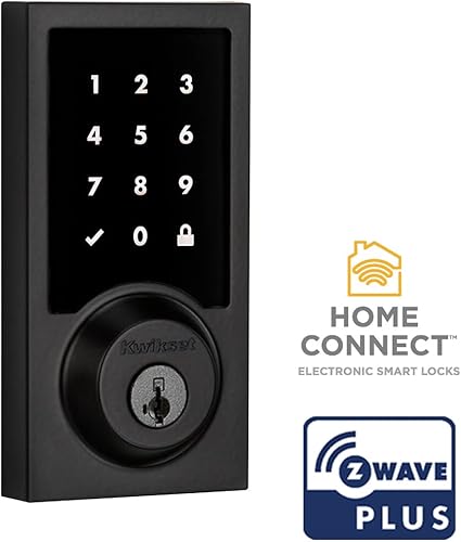 Miniatura 2 de Kwikset SmartCode 916 Z-Wave Smart Lock, cerradura de puerta compatible con anillo de entrada sin llave, cerrojo electrónico con pantalla táctil,