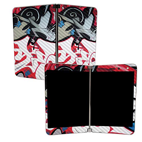 Image of MIGHTY SKINS MightySkins Carbon Fiber Skin for Microsoft Surface Duo - Graffiti Mash Up | Protective, Durable Textured Carbon Fiber Finish | Easy to Apply | Made in The USA
