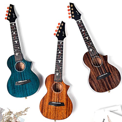 Enya Tenor Ukulele 26 Inch AAA Solid Mahogany Cutaway Gloss Ukelele for beginner Intermediate Advanced(EUT-M6)