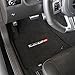 Fits 2008-2010 Dodge Challenger 4pc Ebony Black Front & Rear Floor Mats with SRT-8 Logo in Red & Silver