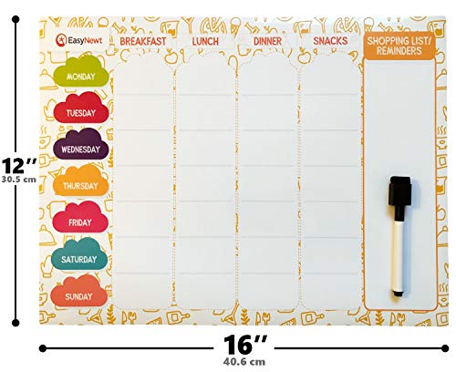 Magnetic Whiteboard Meal Planner Set with FREE Fine Tip Marker