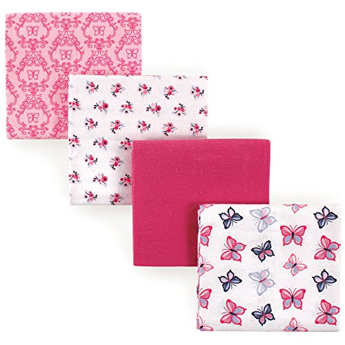 Image of Hudson Baby Unisex Baby Cotton Flannel Receiving Blankets, Butterflies, One Size