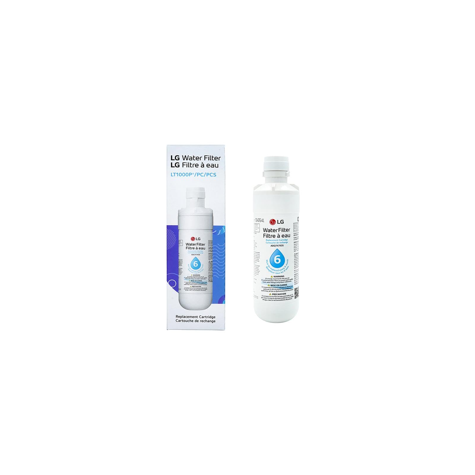 LG LT1000P - 6 Month / 200 Gallon Capacity Replacement Refrigerator Water Filter (NSF42, NSF53, and NSF401) ADQ74793501, ADQ75795105, AGF80300704, or AGF80300705 White