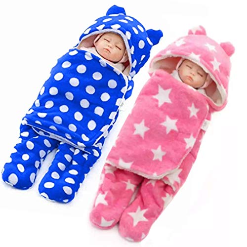 Image of BRANDONN Baby Blanket Newborn Gift Pack of Swaddle Wrapper, 0-9 Months, Length 68 cm x Width 68 cm