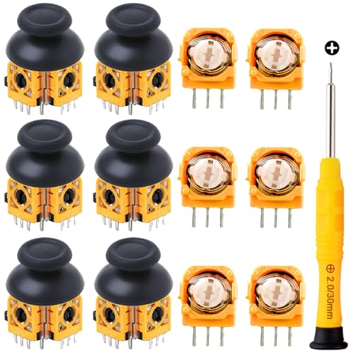 ZHUROUPU 6 Pcs 3D Joystick Módulo Analog Sticks Kit de Repuesto y potenciómetro de 10K Trimmer para PS4 para Xbox One/360 Mando inalámbrico, Thumbstick Módulo Sensor Junta