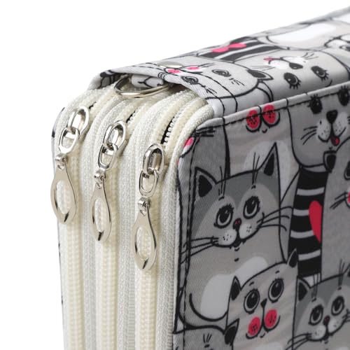 Image of Portable Colored 72 Slots Pencil case Organizer with Printing Pattern for Watercolor Pens, Pencil Case Organizer for Artist
