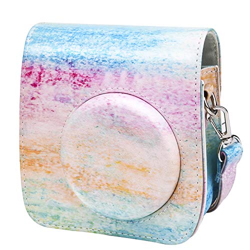 Sunmns Rainbow PU Leather Shoulder Compact Camera Case Bag for Fujifilm Instax Mini