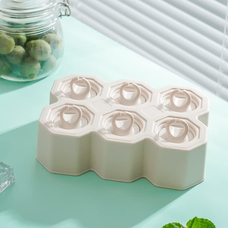 Miniatura 2 de JinRu BaoHua Moldes para paletas de anillo, 12 unidades, moldes de silicona para paletas sin BPA, reutilizables, fáciles de quitar (beige verde)