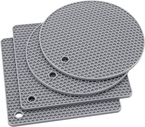 Listado de Salvamanteles para comprar hoy. 44 Entemah 4 Salvamanteles De Silicona para Secar Ollas Calientes,Alfombrillas De Silicona De Alta Calidad,Alfombrilla Porta Caliente De Cocina para Ollas, Sartenes, Vajillas, Vasos,...