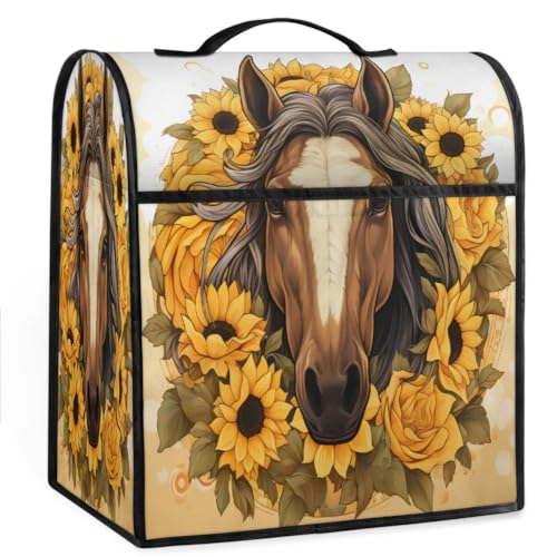 Coffee Maker Cover Sunflower Horse Kitchen Appliance Covers Small Appliance Covers Blender Cover Juicer Cover Dust Covers for Kitchen Appliances with Top Handle and Pockets,Washable,C22