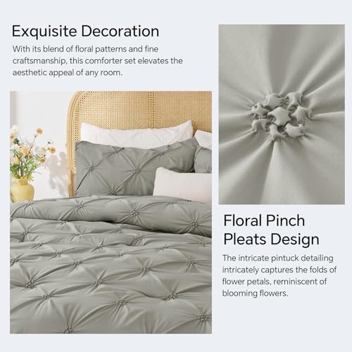 Image of BEDELITE King Comforter Set Grey,Lightweight & Soft Comforter