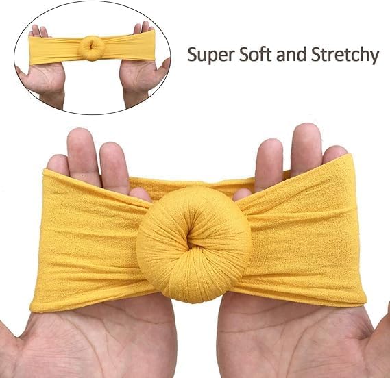 Image of BAKEFY -6 Kids Baby Bohemian Turban Headbands Super Soft Cotton Cute Knot Caps Stretchy Soft Headbands for Baby Girls Infants Toddlers Kids Cute Toddler Cap Baby