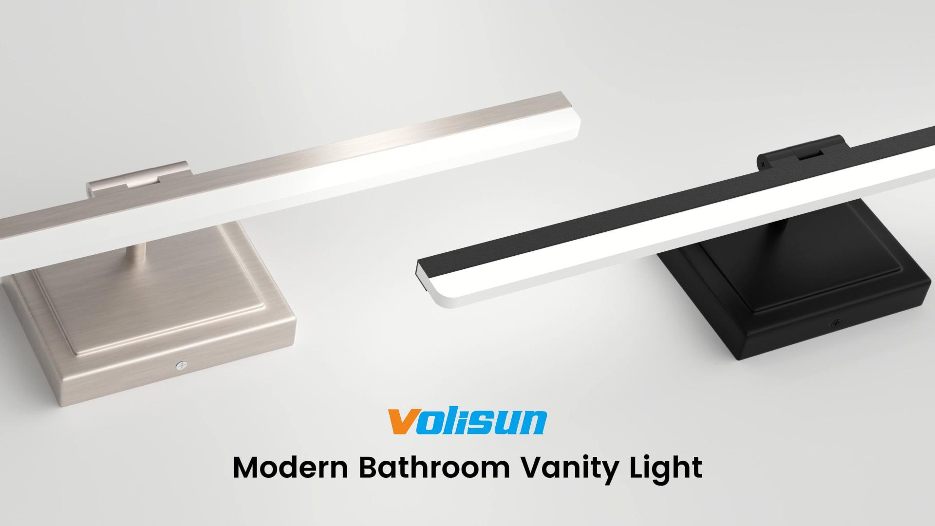 Image of VOLISUN Modern Bathroom Vanity Light 24 inch, 24W Dimmable 5CCT Led Bathroom Light Fixture Over Mirror, Black Bar Vanity Light for Bathrooms Mirror Cabinets Bedroom-ETL Certificated