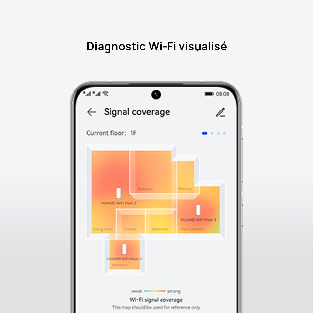 Huawei WiFi Mesh 3, Routeur maillé Wi-FI 6 AX3000 pour Toute la Maison, Couvre jusqu'à 200-400 m², Pack de 3, 9 Ports GE au Total, Sécurité HomeSec™, Garantie de 30 Mois, exclusivité Amazon