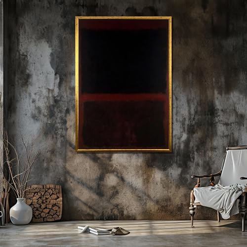 Impression d'art en blocs de couleurs YUSUZHU | Toile abstraite sombre pour décorer votre bureau