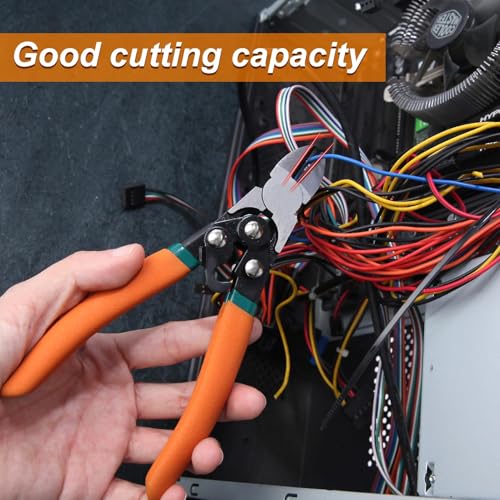 Speedwox CADC-1611-FBA Compound Action Diagonal Cutters 6.5-Inch Wire Cutters Side Cutters Pliers Diagonal Cutting Pliers Flush Cut Pliers Wire Cutter Pliers Reduce Effort Plastic Nippers Precision Side Cutting thumb #1