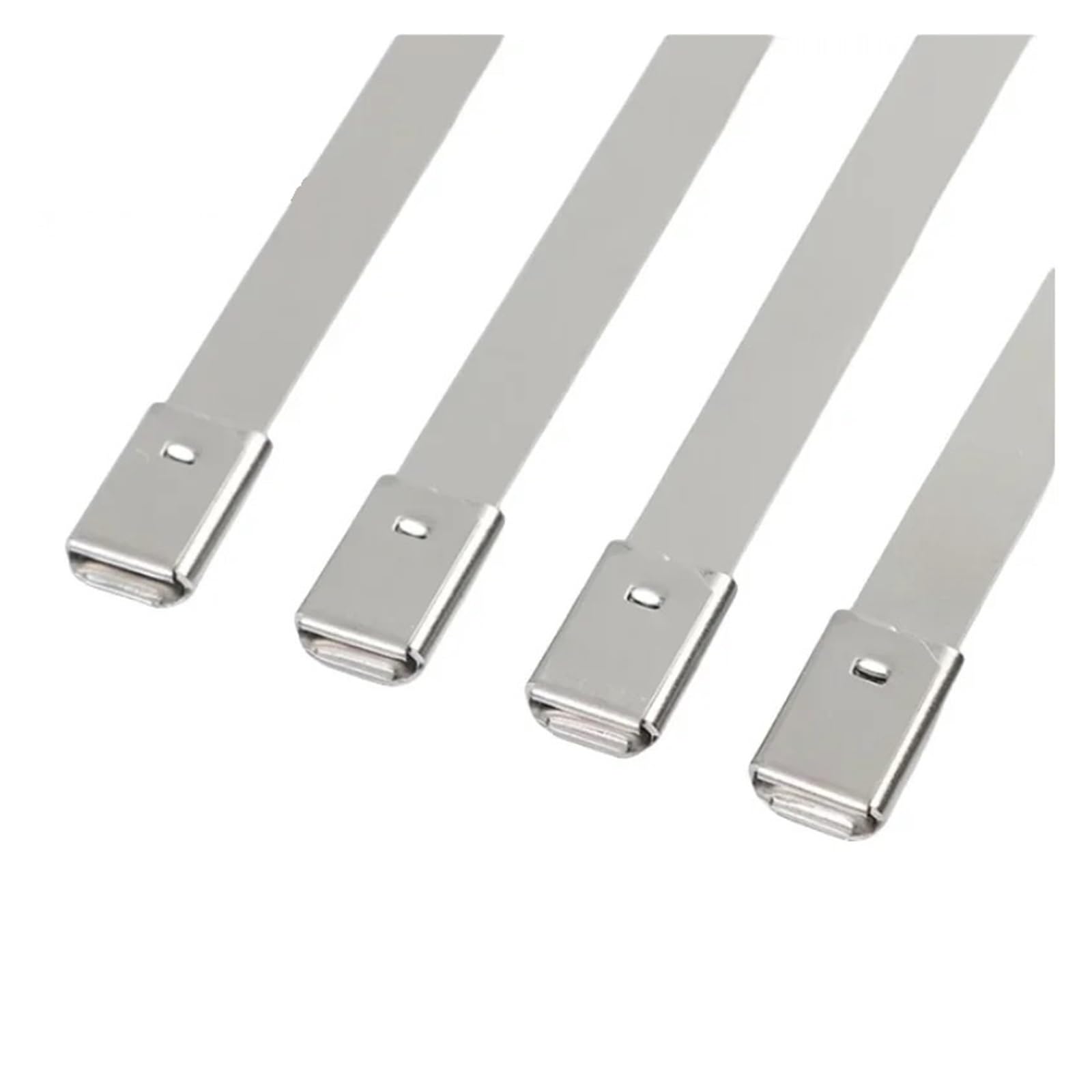 50 Stück 4,6 mm beschichtete Edelstahl-Metallkabelbinder, multifunktionale Metall-Kabelbinder zur Auspuffumwicklung(4.6x1000mm)