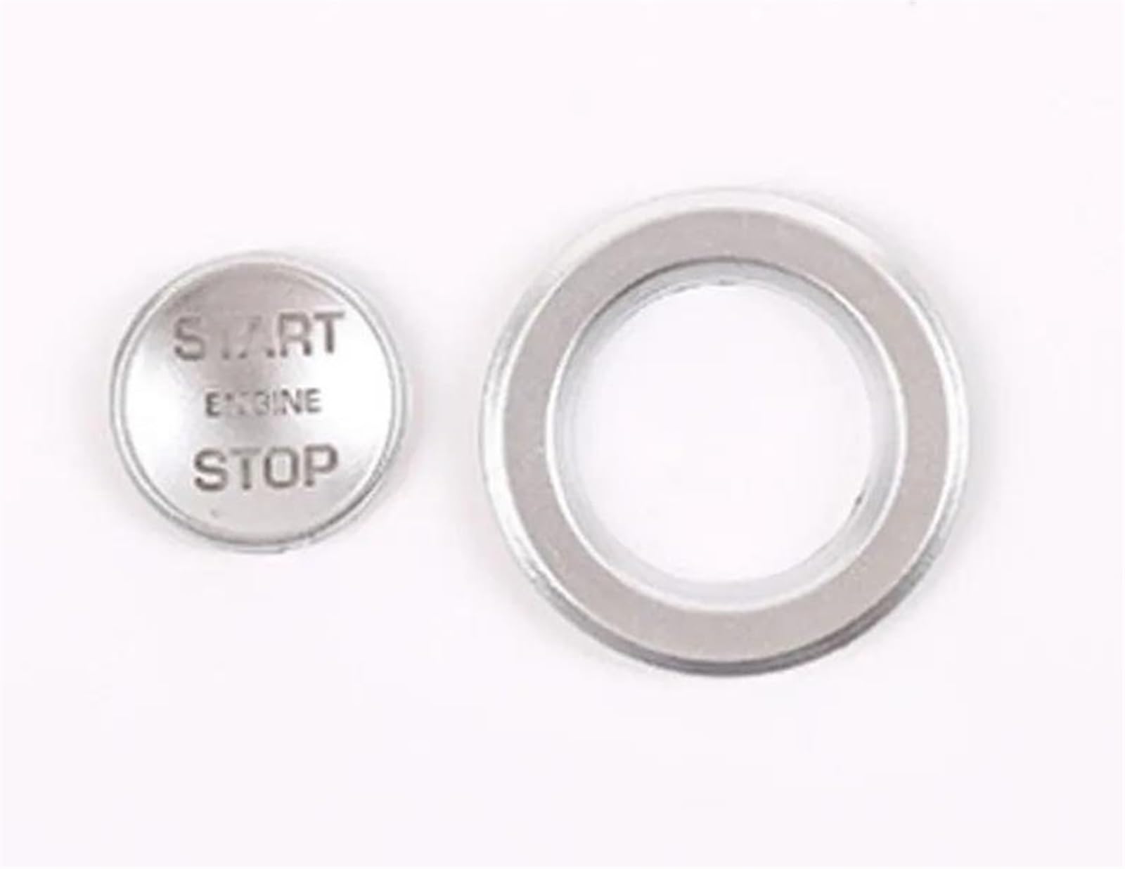 Car Switch Cover Compatible with Land for Rover for Range for Rover for Vogue L405 2pcs Car Engine Start Stop Button Ring Trim Cover Sticker(Silver)