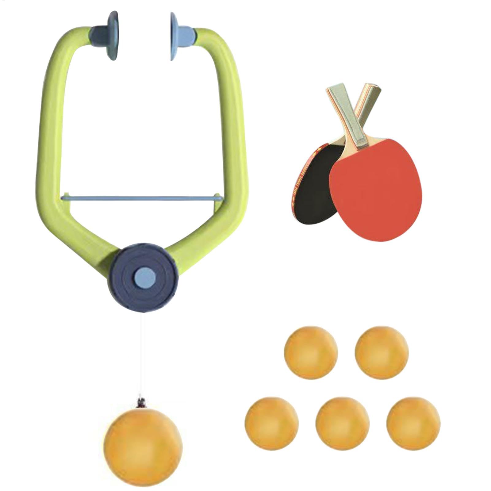 Doorway Pings Pong Game, Adjustable Doorway Pings Pong Trainer, Hanging Table Tennis Set with Frame, Rackets, and Balls, Portable Indoor Table Tennis Workout Set