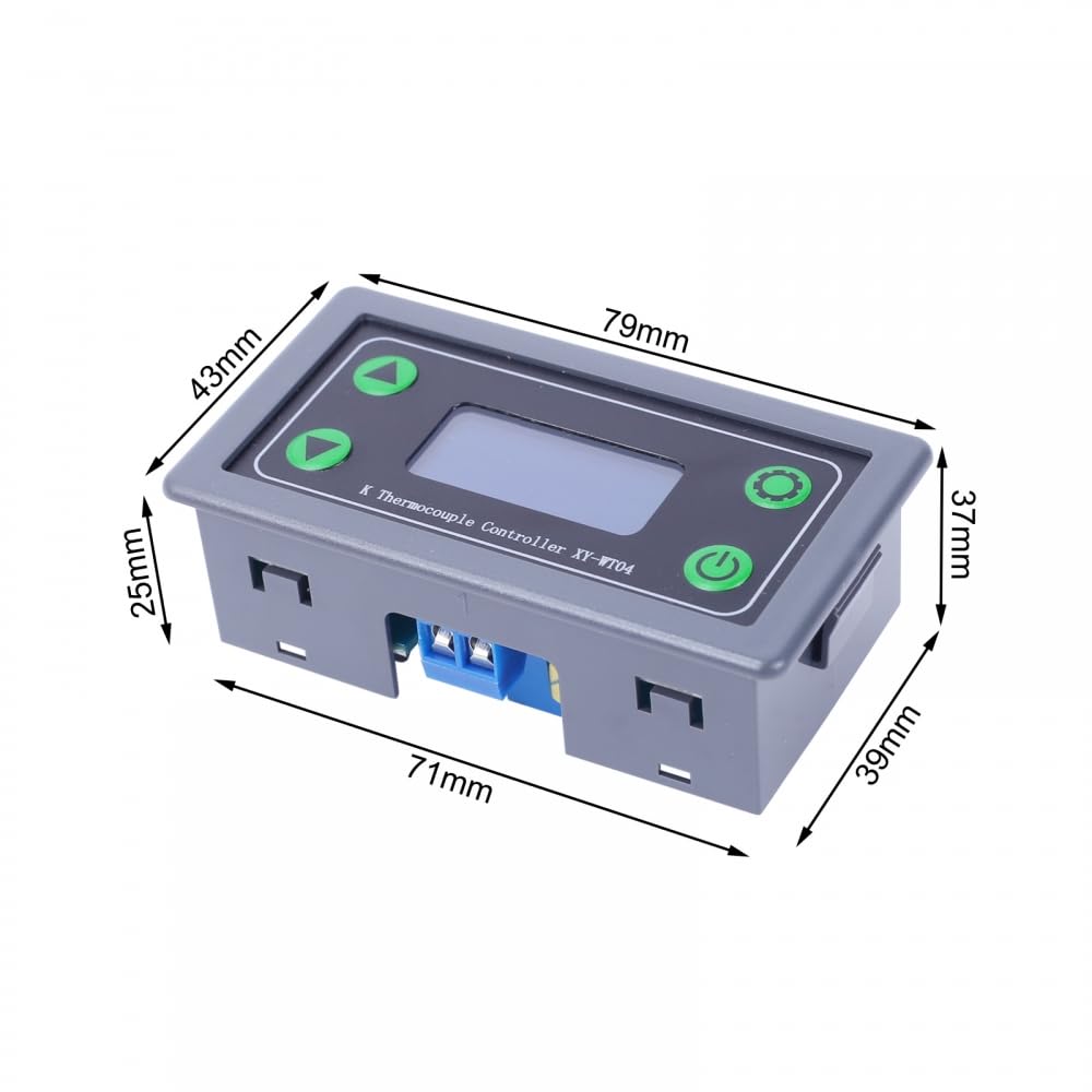 Thermostat Numérique Haute Température de Type K XY-WT04,-99-999 Degrés avec Capteur de Température a Thermocouple de Type K de 1 M,Affichage LCD,Contrôleur de Commutateur de Relais 10A