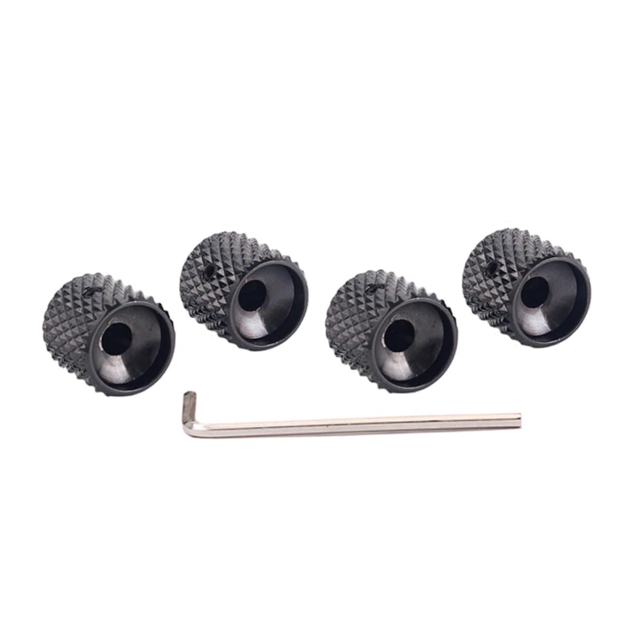 ULDIGI Bass Guitar Volume Knobs 4 Pack Flat Tone Control Knobs Aluminum Alloy Guitar Parts Black Gd139c