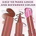 2PCS Lip Liner and Lipstick Lip Combo Set, Brown Plumping Lip Contour Liner Pencil and Pink Lipstick Combo, Solid Lip Gloss Long Lasting Lip Kit with Lip Liner and Gloss for Women Makeup 1#Classic