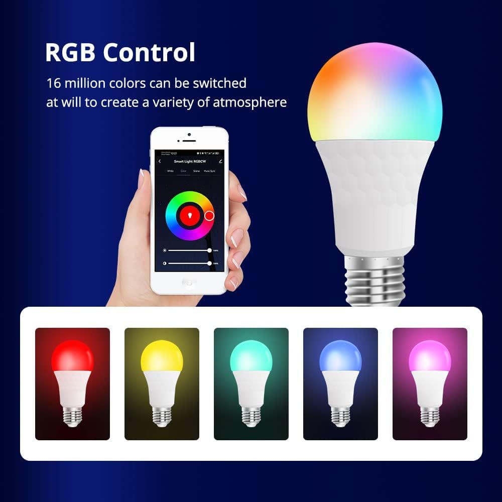 Lampadina LED Smart BENEXMART 9W E27 RGBW – Bluetooth, Dimmerabile, 16 Milioni Di Colori, Funziona Con Tuya - 3