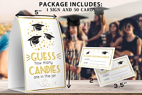 Graduation Party Game, How Many Candies Are In The Jar-1 Sign + 50 Cards, Graduation Decorations, Graduation Party Game, Grad Party Idea - 01 - image 2