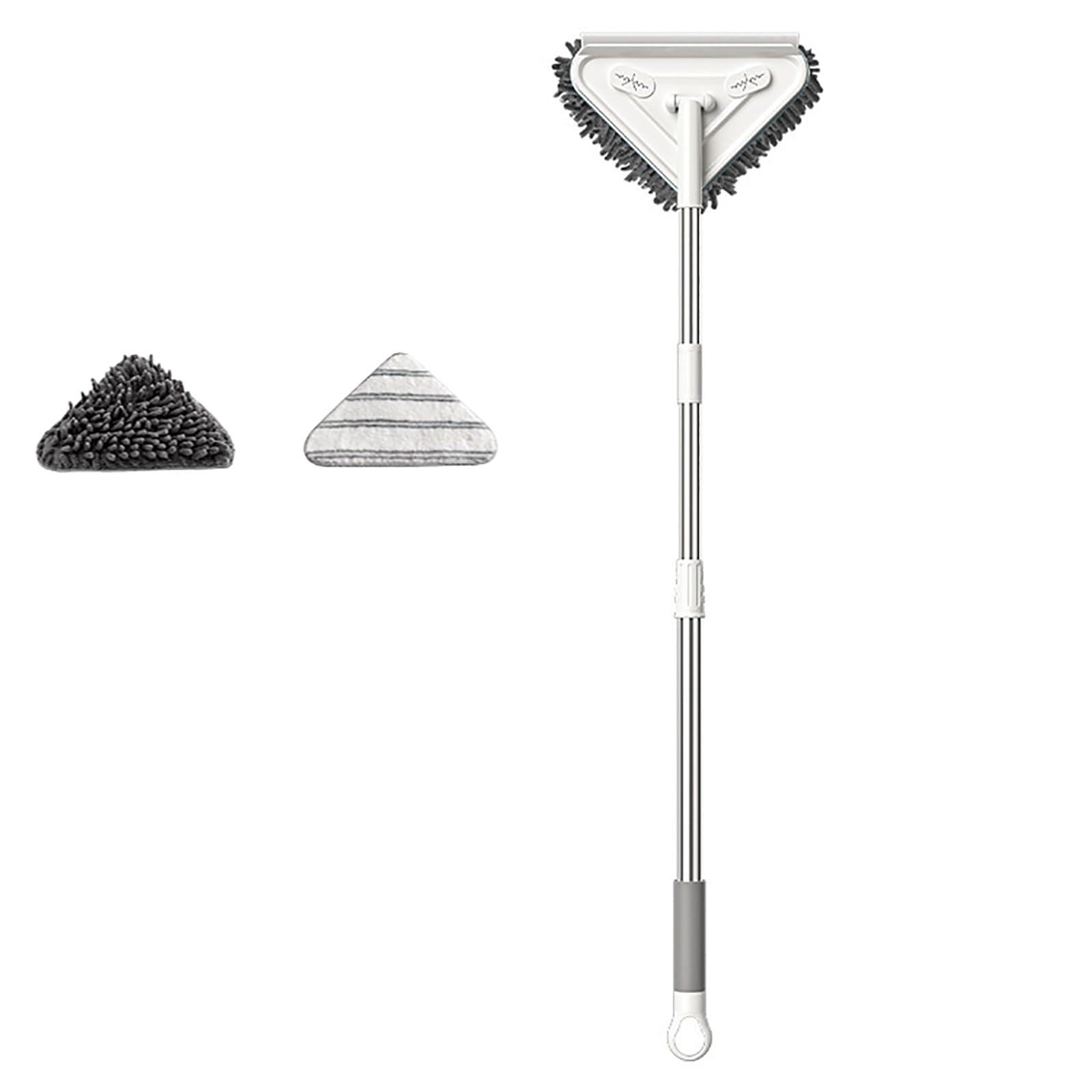 Limpiador de pared con cepillo triangular y mango largo, ideal para suelos de madera dura, laminado, vinilo, cocina y baño, 27 x 180 x 27 cm