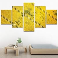 SIGNWIN 5 Panel Canvas Wall Art Modern Art Abstract Closeup Geometric Lights Mixed Media Modern Multicolor for Home Decorations Ready to Hang - 60