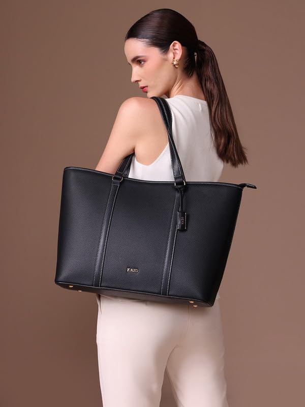 Image of Kazo Bag Chocolate Brown Structured Shoulder Handbag | Premium Faux Leather Purse