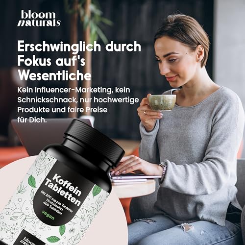Koffeintabletten hochdosiert – 400 Tabletten – 200 mg pro Tablette – Ansicht 6
