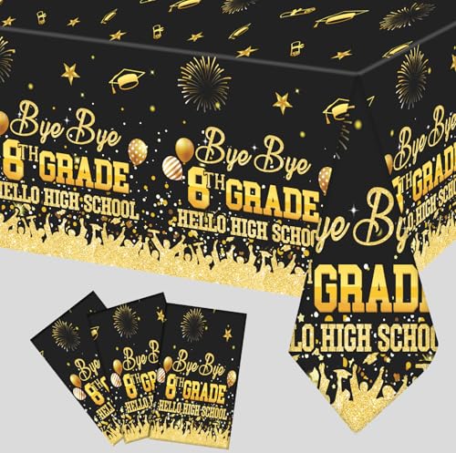 Aisosiks 8TH Grade Graduation Tablecloth 2025, Plastic 54