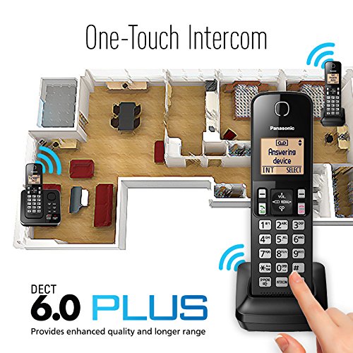 Panasonic Cordless Telephone with Answering Machine KX-TGC362B - 2 Handsets (Black)