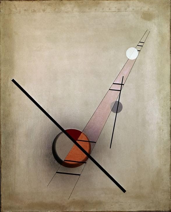 Lienzo artístico Composición IV de Laszlo Moholy Nagy, pintura clásica de 60x90cm
