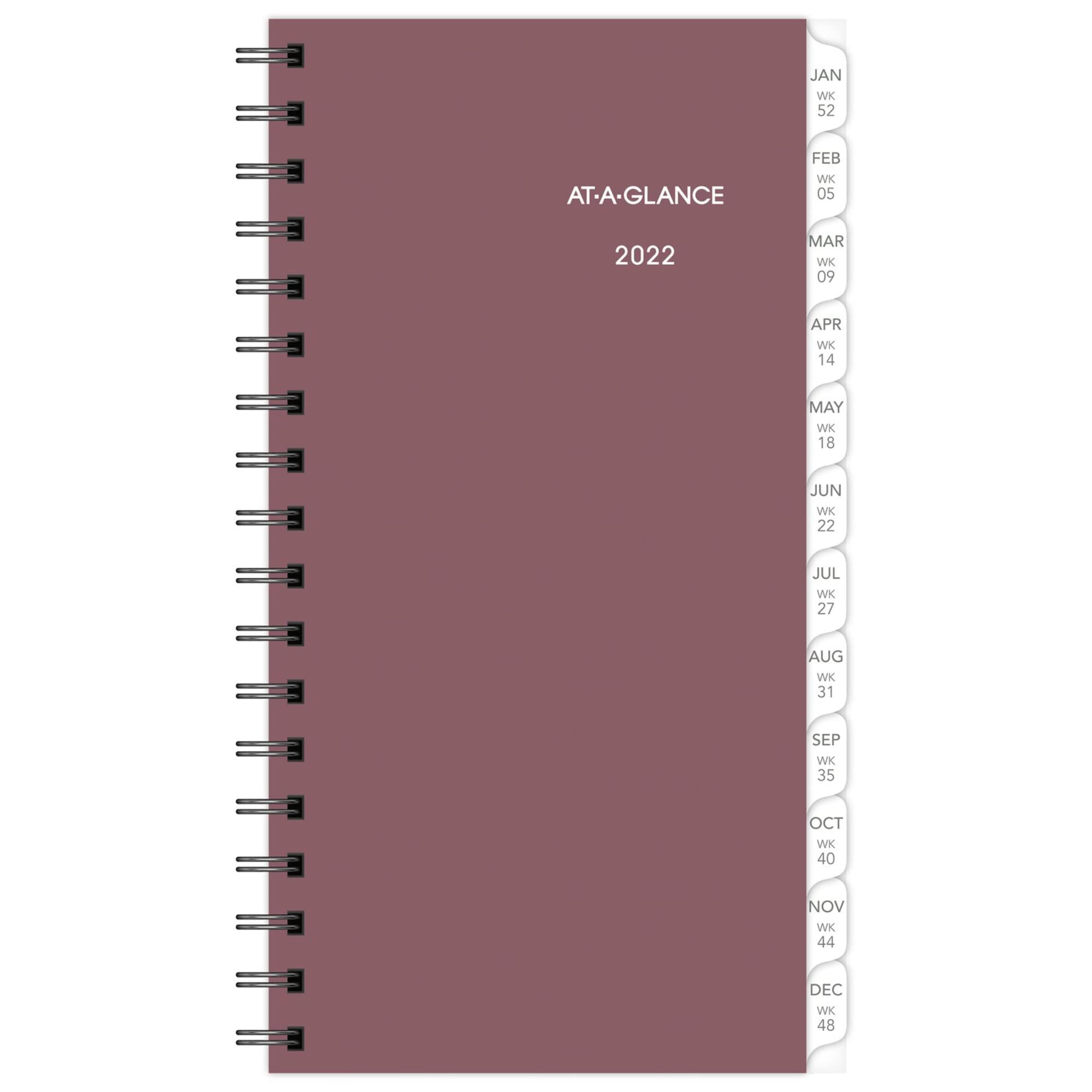 AT-A-GLANCE, 12068 Tagesplaner für 2022, 8,9 x 16,5 cm, Größe 2, Taschenformat, Spiralbindung (064-287)