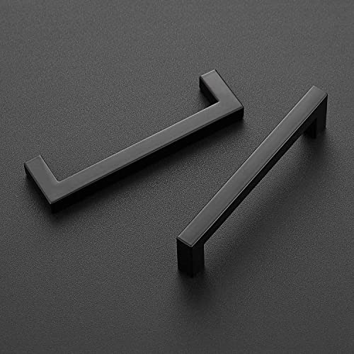 Image of Ravinte 32 Pack 5 Inch Kitchen Square Cabinet Handles Matte Black Pulls Black Drawer Pulls Kitchen Cabinet Hardware Handles