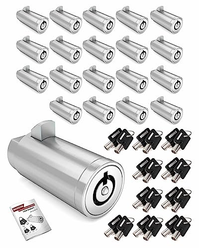 Image of Universal Vending Machine Lock with Keys Aliked,Tubular Cylinder Lock Compatible for Pepsi,Coke Machine, Snack Machine Coffee Maker, 32MM，Pack of 20, 20 Keys Aliked