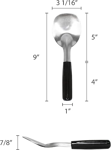 Miniatura 6 de Pala de helado resistente, hoja de acero inoxidable con mango de plástico de color negro